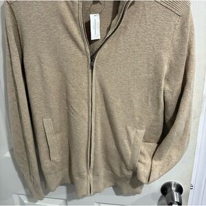 Banana Republic Men's Zip-Up Sweater - Taupe
